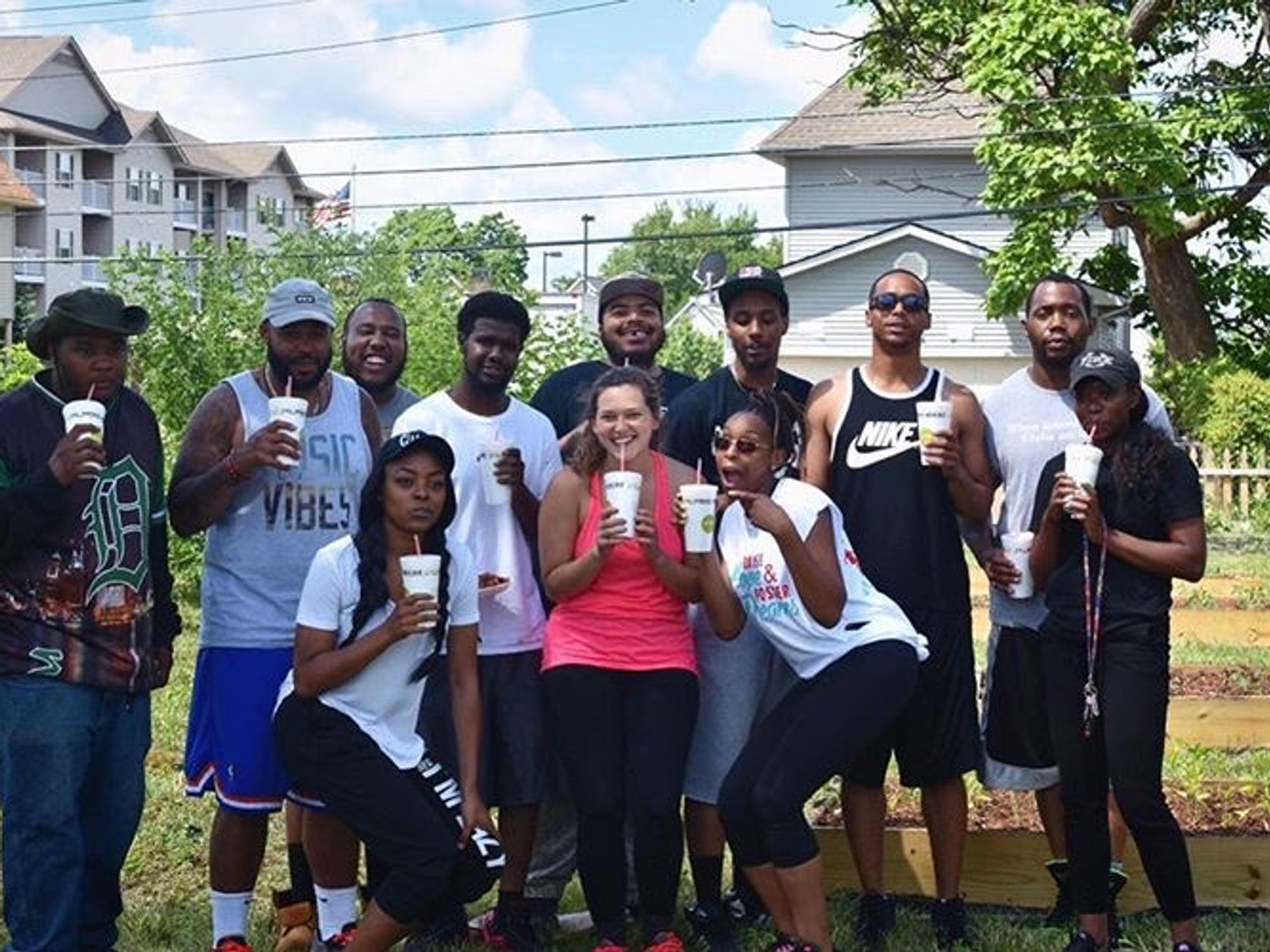Community members gathered together at a Peace Tree Parks garden event